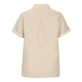 thumbnail image 5 of JYLPZYR Shirt for Women 2024 Womens Button Down Shirt Casual Short Sleeve Collared Work Blouse With Pocket (Beige,L), 5 of 5
