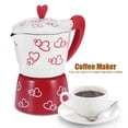 thumbnail image 2 of ZPSHYD Jolie Cafetière En Aluminium Rouge Et Blanc à Motif De Cœur Pour la Maison Et le Bureau – Élégante Et Efficace(S), 2 of 13