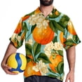 thumbnail image 4 of Tangerine Men's Short Sleeve Hawaiian Beach Shirts, Casual Printed Button Down Spread Collar Tops, Summer Unisex Style, 4 of 6
