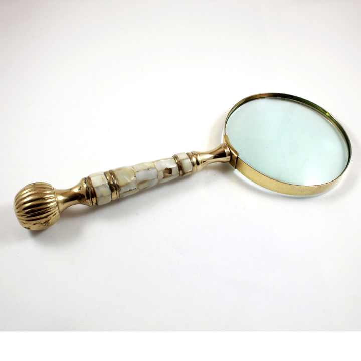 Maritime Treasures Nautical Brass Handheld Magnifier 4-Inch Magnifying Glass Lens Beautiful Brass Handle Grip Occasions Mother's Day Thanksgiving