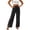 (Fashion 61)Black, variant on Women's Solid Loose Straight Wide-Leg Long Pants with Pockets and Drawstring Summer Casual Lightweight Breathable Pants