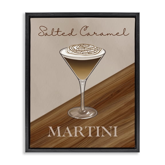 Stupell Industries Art Deco Salted Caramel Martini Black Floating Frame Canvas Art, 17 x 21, by Marcus Prime