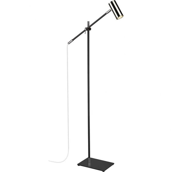 1 Light Floor Lamp in Architectural Style-48.25 inches Tall and 7 inches Wide-Matte Black/Polished Nickel Finish Bailey Street Home 372-Bel-4619912