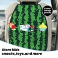 thumbnail image 5 of Fuzoiu Green Stripes Of Watermelon Print 2 Pack Kick Mat Back Seat Protector With 3 Storage Pockets, Universal Car Seat Back Organizer For Kids Pets, Waterproof Backseat Protector For Most Car, 5 of 8