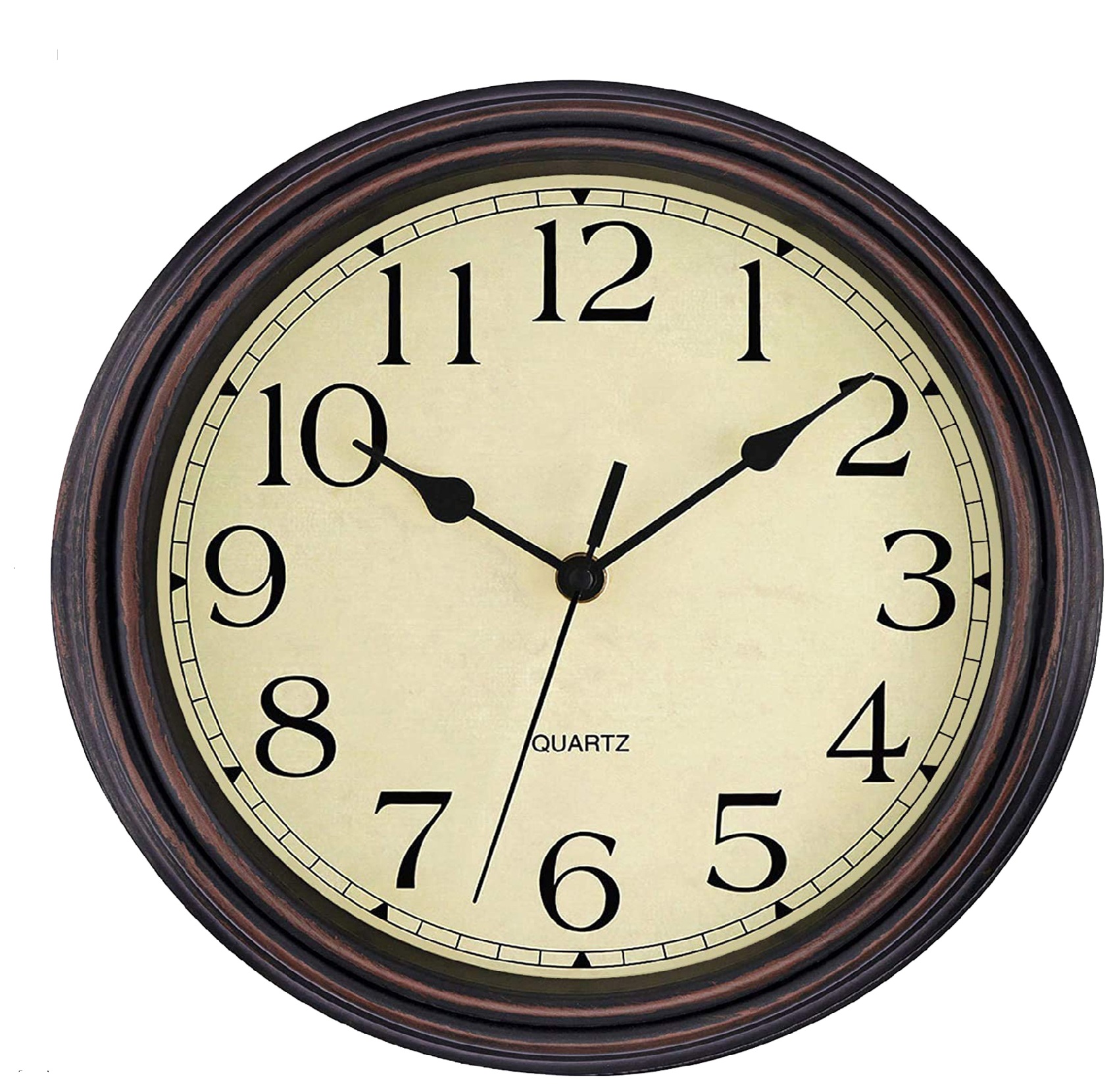 Foxtop 12 Inch Retro Silent Wall Clock, Bronze photo 3