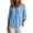 Blue, variant on Babydoll Tops for Women Cotton Linen Peter Pan Collar Blouse 3/4 Sleeve Lace Trim Casual Peplum Tops,L,Black
