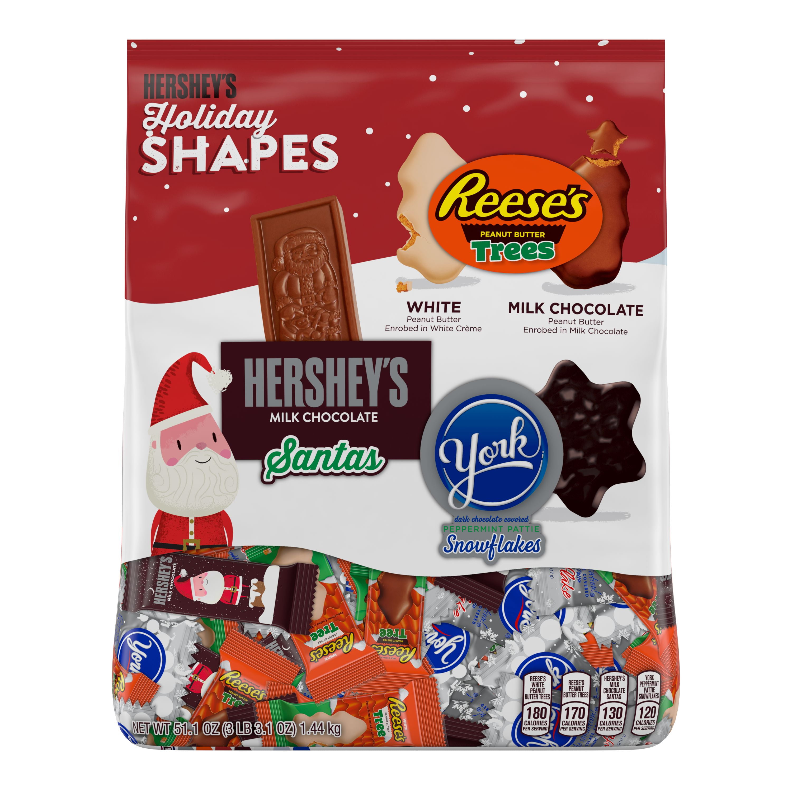 Hershey's Holiday Shapes Assorted Candy Bag, 51.1 Oz. Christmas Candy Walmart