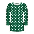 thumbnail image 6 of CHGBMOK Womens Polka Dots 3/4 Sleeve Blouses Button On Crew Neck T Shirts Casual Dressy Tops Going Out Outfit, 6 of 7