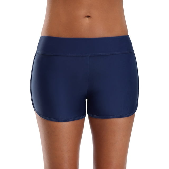 Charmo Women Swimsuit Bottom Tummy Control Swimming Shorts Solid Swim Trunks