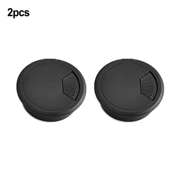 2Pcs Desk Plastic Grommet Table Cable Computer Desk Cover Wire Hole Cover Black Smile Home