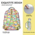 thumbnail image 3 of Zebra Pattern Students Backpack Abstract Zebra Stripes, Rainbow Zebra, Multicolor Zebra Design Modern Cute Cartoon School Bag for Student and Student, 3 of 6