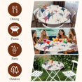 thumbnail image 7 of Red Blue Diamond Round Tablecloth, Fitted Table Cover with Elastic for 55"-60" Round Tables, Modern Geometric Middle Century Beige Table Cloth Outdoor Indoor Dinning Party Waterproof Tablecloths, 7 of 7
