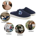 thumbnail image 7 of Wedge Heel Slippers for Women Embroided Abstract Pattern Lining House Shoes, Blue US 9, 7 of 7