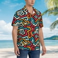thumbnail image 5 of Goofa Geometry Hawaiian Shirt for Men, Unisex Summer Beach Casual Short Sleeve Button Down Shirts,Aloha Tropical Floral print shirt-Small, 5 of 9