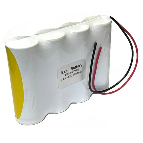 Exell 4.8V 7000mAH NiCD Battery Pack with 8" 18AWG Bare Wire