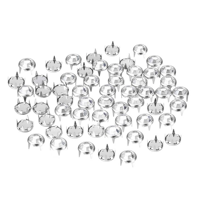 Unique Bargains 100Pack 6mm Rhinestone Stud Refills Embellishment Decorative Rivets White