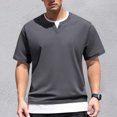 thumbnail image 2 of T-shirt à Manches Courtes pour Homme à Double Couche, Mode, Deux Pièces, Style T-Shirt à Manches Courtes, Col Rond, 2 of 6
