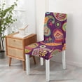 thumbnail image 4 of Set of 4 Exotic Paisley Bohemian Dining Chair Covers Vintage Floral Ethnic Retro Colorful Pattern Washable Polyester Stretch Slipcovers Removable Protector for Classic Home, 4 of 7