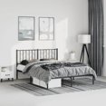 thumbnail image 1 of vidaXL Metal Bed Frame with Headboard Black 193x203 cm, 1 of 5