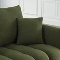 thumbnail image 5 of 79.5" Premium Teddy Fabric Sofa with 3 Back Pillows and 3 Back Cushions Solid Wood Frame 3-Seater Sofa, Oversized Upholstered Chair for Living Room, Bedroom, Apartment and Office (Green), 5 of 11
