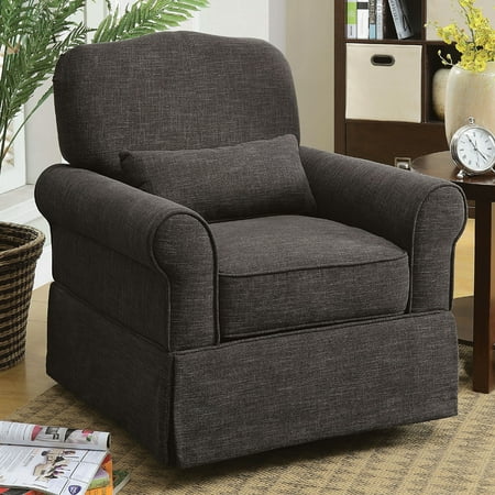 Shyla Linen-like Swivel Glider Rocker Chair Grey