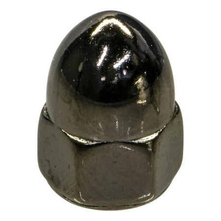

#10-24 Black Chrome Plated Steel Coarse Thread Acorn Nuts (10 pcs.)