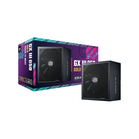 Cooler Master GX III Gold 850W ATX3.0 Full Modular Power Supply, 850W, 80+ Gold, 90-Degree 12VHPWR PCIe 5.0 Connector, Silent Fan | Zero-RPM, 10 Year Warranty (MPX-8503-AFAG-BUS)