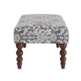 thumbnail image 6 of Linon Claire Wood Upholstered Damask Bench in Gray, 6 of 10