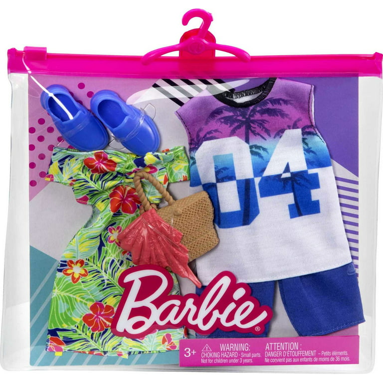 Barbie & Ken Fashion Pack, Set with Doll Clothes & Accessories for