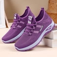 thumbnail image 5 of HTHLVMD Casual Mesh Walking Shoes, Lace-Up Comfort Sneakers, Breathable Knit Upper, Women's Running Shoes, Breathable Soft-Soled Low-Top Walking Training Shoes, Comfortable Outdoor Sports, Purple 8, 5 of 9