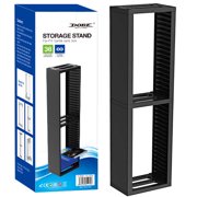 Video Game Storage Tower for PS5/ PS4/ PS3/ Xbox Series S & X/Xbox one Game, Universal Game Holder Rack, Vertical Blu Ray Case Organizer Stand, Stores 36 Games Disk or Blu-Ray Disks, Black