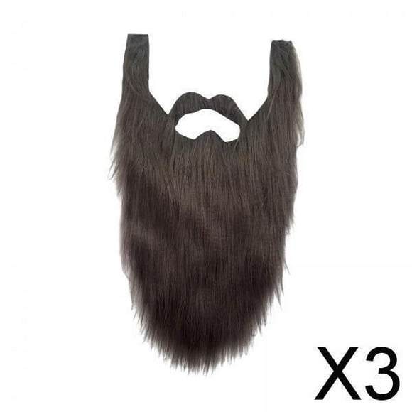 BELOVING 3xLong Beard Costume Adult Kids Dwarf Gnome Beard for Festive Party Supplies Gray