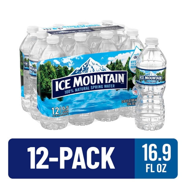 ICE MOUNTAIN Natural Spring Water, 16.9 fl oz Bottles, 12 Pack