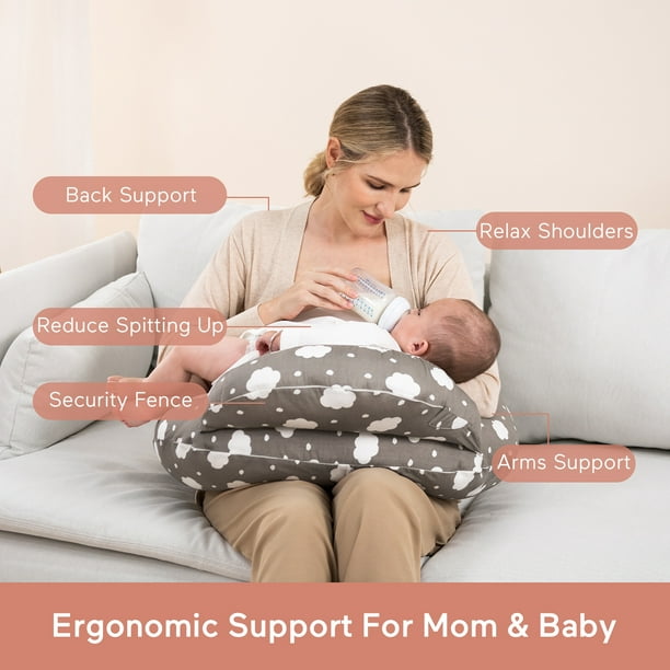 Momcozy Plus Size Nursing Pillow for Breastfeeding, with Adjustable Waist  Strap and Removable Cotton Cover