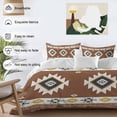 thumbnail image 4 of Southwest Bedding 3 Piece Duvet Cover Set California King, Western Brown Yellow Geometric Abstract Art Wooden Soft Microfiber Comforter Cover with Zipper Closure & Pillowcases, Quilt Cover, 4 of 9