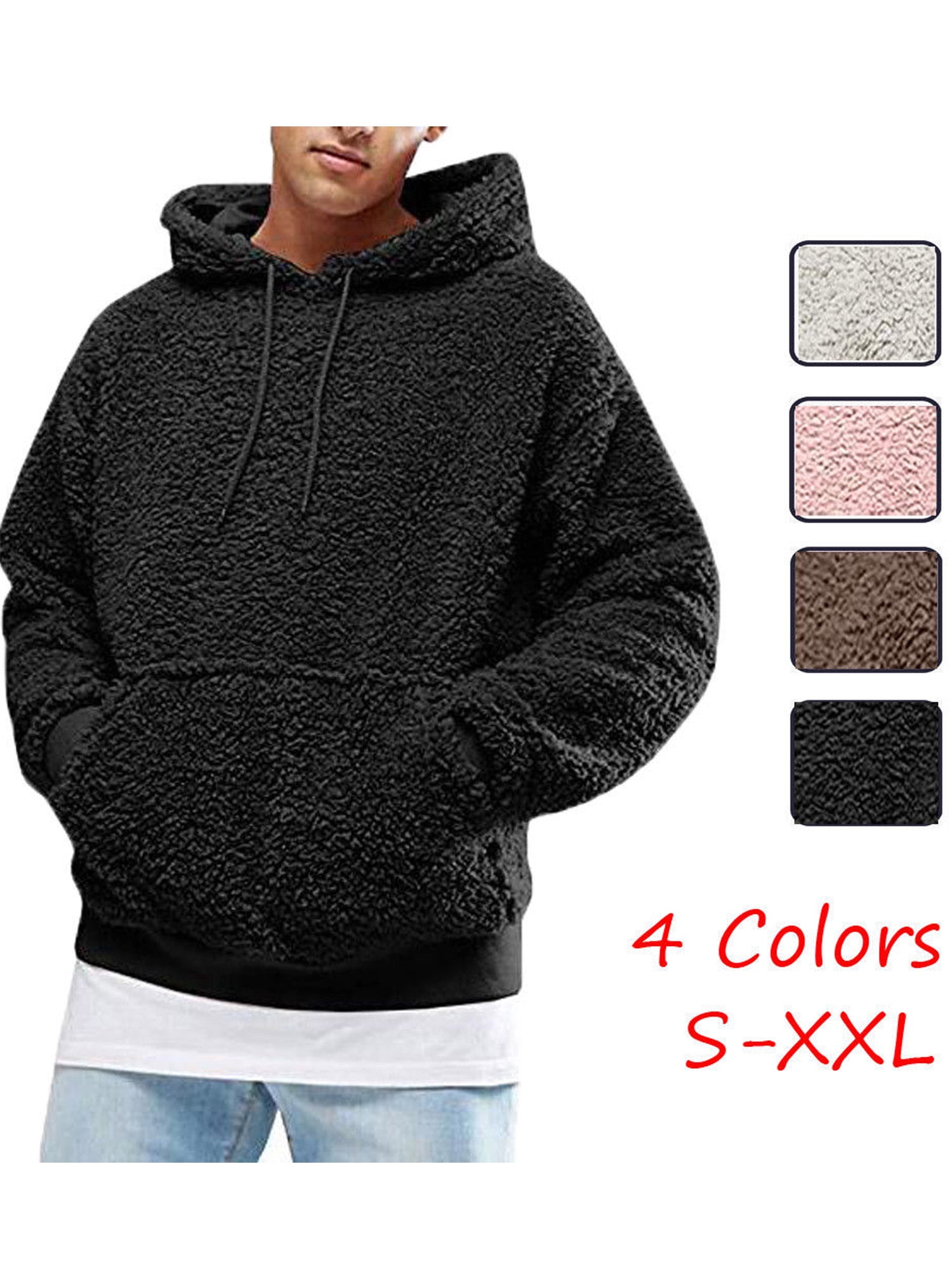 Black Teddy Hoodie Mens