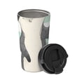 thumbnail image 2 of Lsque Cute Raccoon Pattern Travel Coffee Mug 16oz: Insulated Coffee Cup with Leakproof Lid, Coffee Tumbler, Reusable Coffee Cups with Seal Lid, 2 of 8