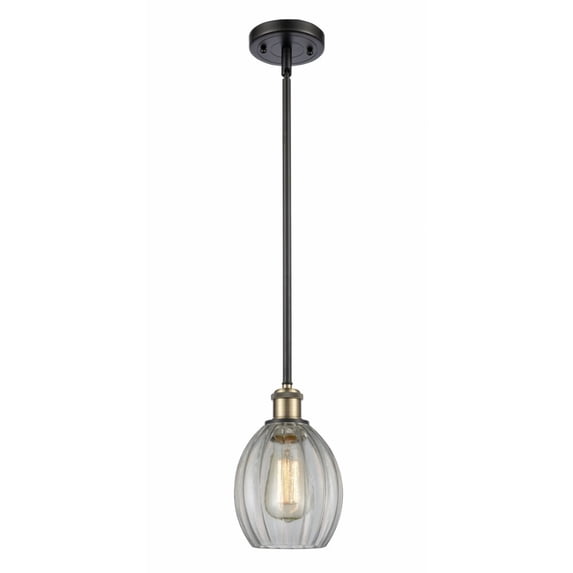 516-1S-BAB-G82-LED-Innovations Lighting-Eaton-3.5W 1 LED Pendant in Industrial Style-6 Inches Wide by 9.5 Inches High Black Antique Brass Finish
