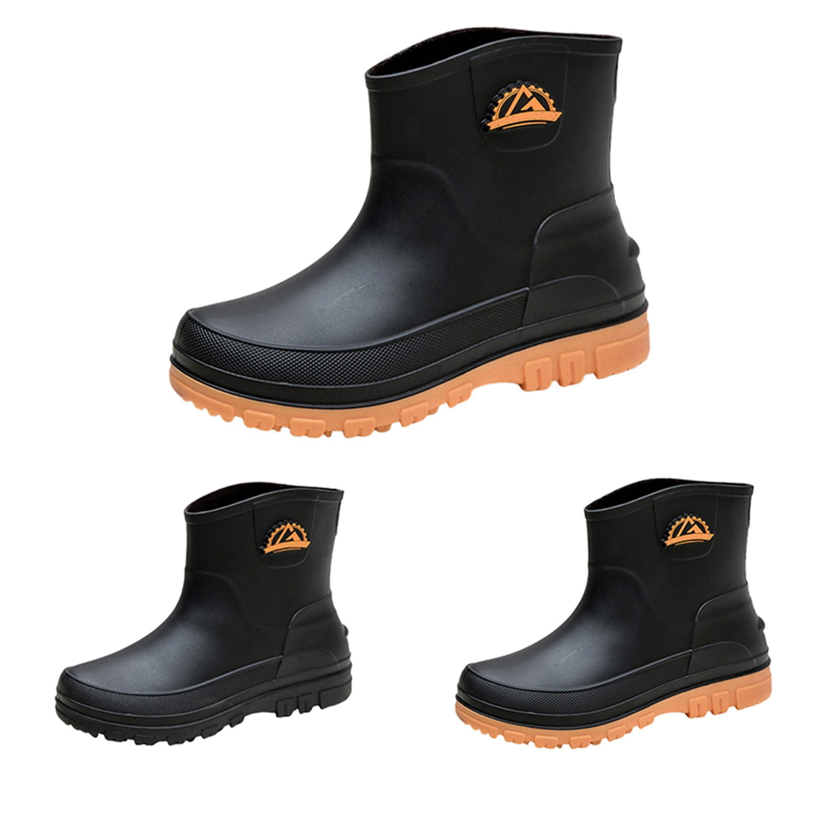 Men Waterproof Garden Slip-On Short Boots Rain Boots Breathable Lightweight Mid Calf Deck Fishing Outdoor Slip Resistant Shoes for Outdoor Activities