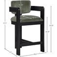thumbnail image 3 of Meridian Furniture Sacha Green Velvet Stool, 3 of 9