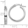 thumbnail image 2 of 14K White Gold Jbsp's Polished Hoop Earrings (19.75 X 18) Made In Italy le1346, 2 of 5