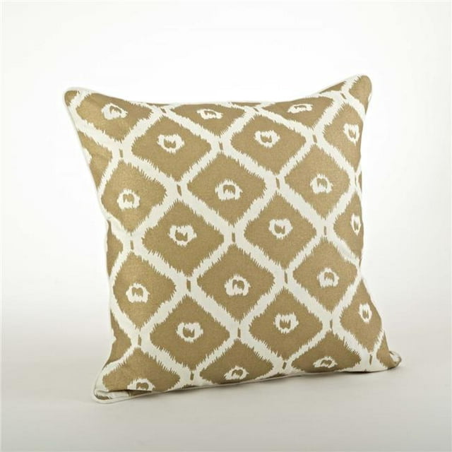 Saro Lifestyle 999P.GL20S 20 in. Square Printed Ikat Design Throw Pillow - Gold