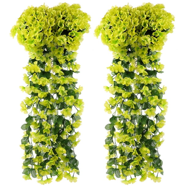 2 unids hermosa simulación violeta flores artificiales colgantes faux flores