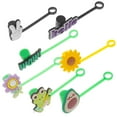 thumbnail image 2 of 7Pcs Reusable Silicone Straw Tips Drinking Straws Tips Covers Cartoon Straw Toppers, 2 of 7