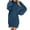 Navy, variant on Summer Dresses For Women Solid Color Crew Neck Long Sleeve Loose Mini Dress Sundress Daily-Wear,Yellow,XXXXXL