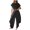 Black, variant on Wlynlyn Womens 2 Piece Outfits Backless Lace up Cap Sleeve Top High Waisted Baggy Trousers Tracksuits Set