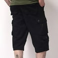 thumbnail image 5 of Pxiakgy cargo pants for men Men's Fashion Loose Large Cotton Shorts Men's Multi Pocket Casual Street Capris cargo pants men mens cargo shorts Black + 29, 5 of 8