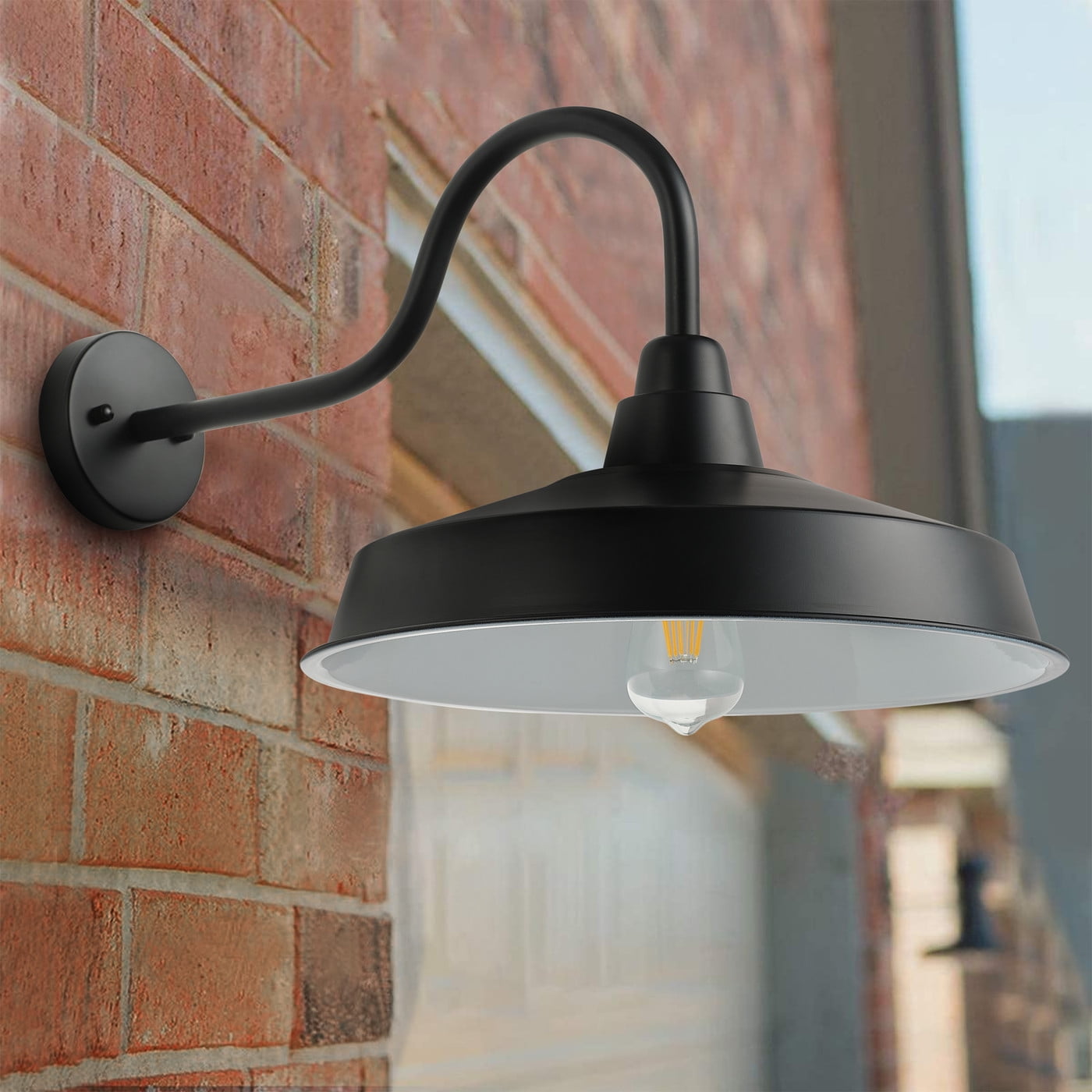 Aiwen Unique Shade Metal Classic Black Wall Sconce Modern Light Fixture for Entryway, Hallway & Farmhouse