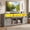 Gray, variant on Uforic 70" TV Stand with Power Outlet & LED Lights, Curved Desktop Entertainment Center for 80" TVs, Grey