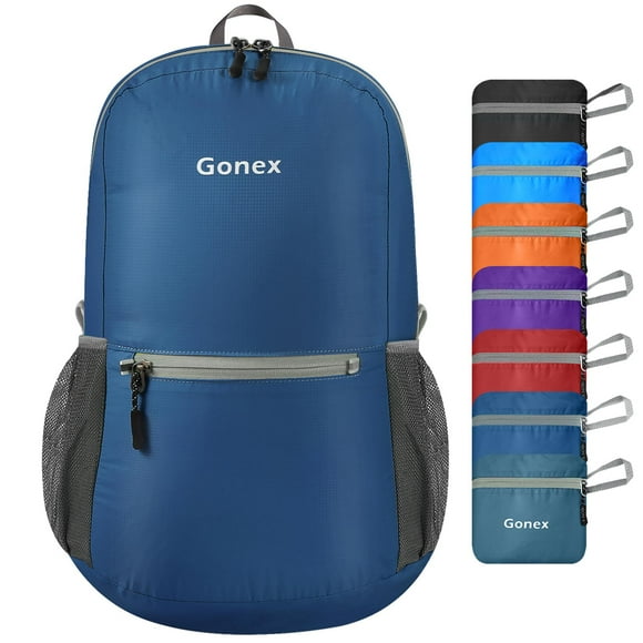 Mochila Gonex ultraligera y plegable de 20 litros (azul oscuro)